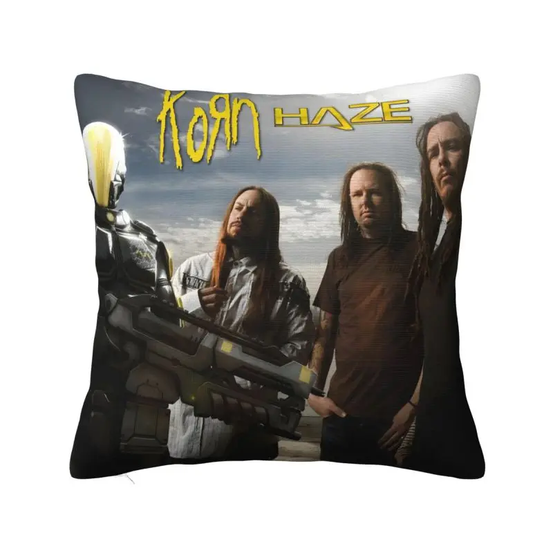 Custom Korns Heavy Metal Music Hard Rock Roll Cushion Cover Band Soft Nordic Throw Pillow