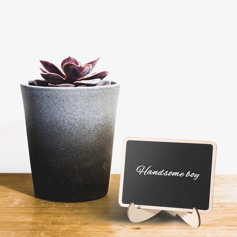 

12 Pcs Message Blackboard Dining Room Table Decor Wedding Chalkboard with Place Sign Wood Price Tag Mini Chalkboards Support