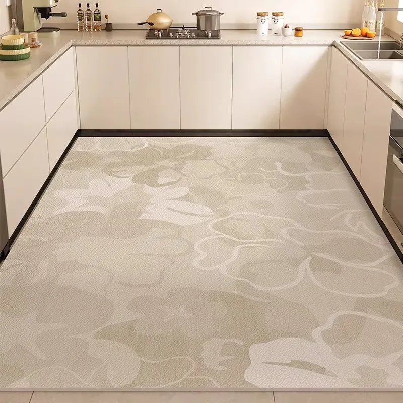 Line Printed Kitchen Floor Mat Oil-proof Water Proof Wipeable No-clean Easy Clean Rug PVC Scratch-Resistant Carpet Home Alfombra