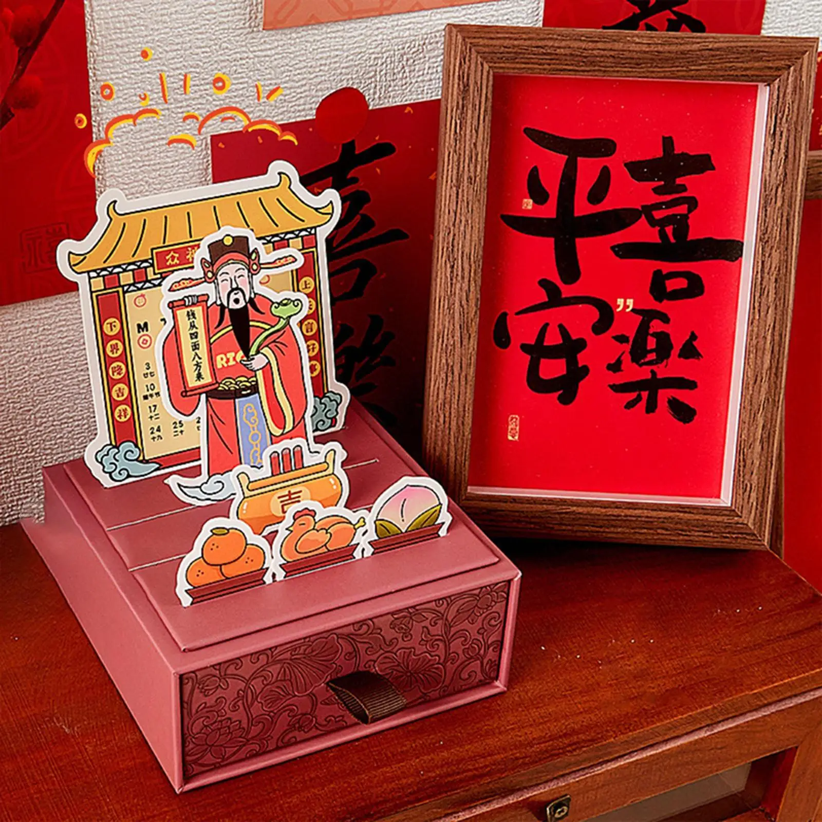 Desk Calendar Creative DIY Calendar Portable Decorative Drawer Calendar Desktop Decor New Year Calendar for Living Room Shop