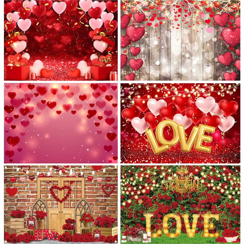 

SHUOZHIKE Art Fabric Valentine's Day Photography Backdrops Wooden Board Flower Backgrounds Birthday Decor Photo Backdrop MH-02