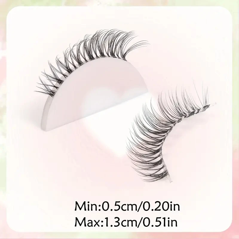 20ペアの3Dナチュラル透明クロスまつげ、低刺激性Dカール、長さ6～9mmと13～15mm、アイメイクを強調します。