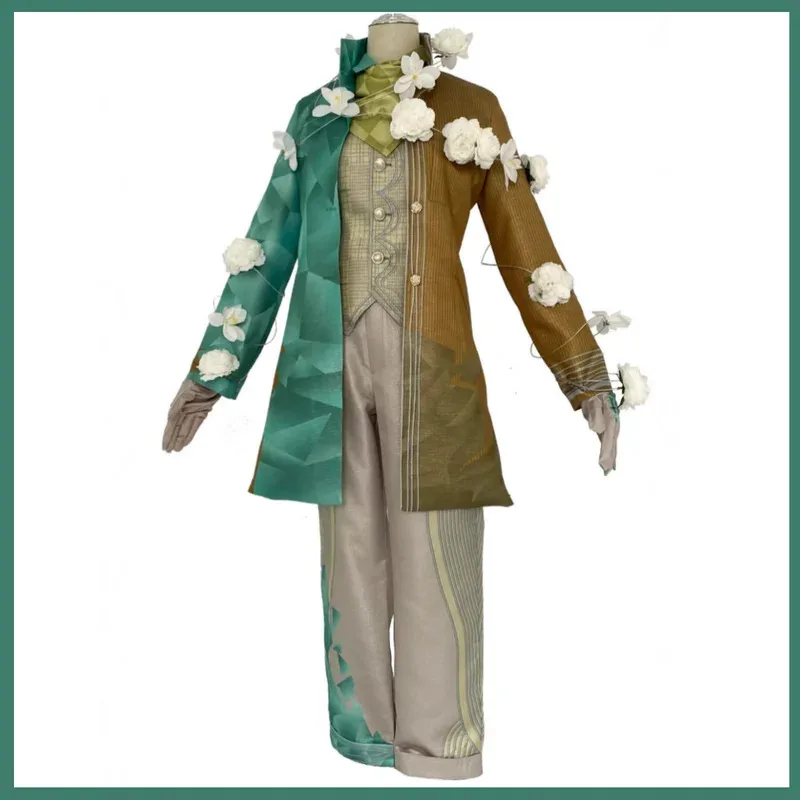 Anime Gra Aesop Carl Embalmer Strój Cosplay Agent Pogrzebowy Zielony Płaszcz Montażowy Uniform Peruka Męski Strój na Halloween Karnawał Suitx;2'a