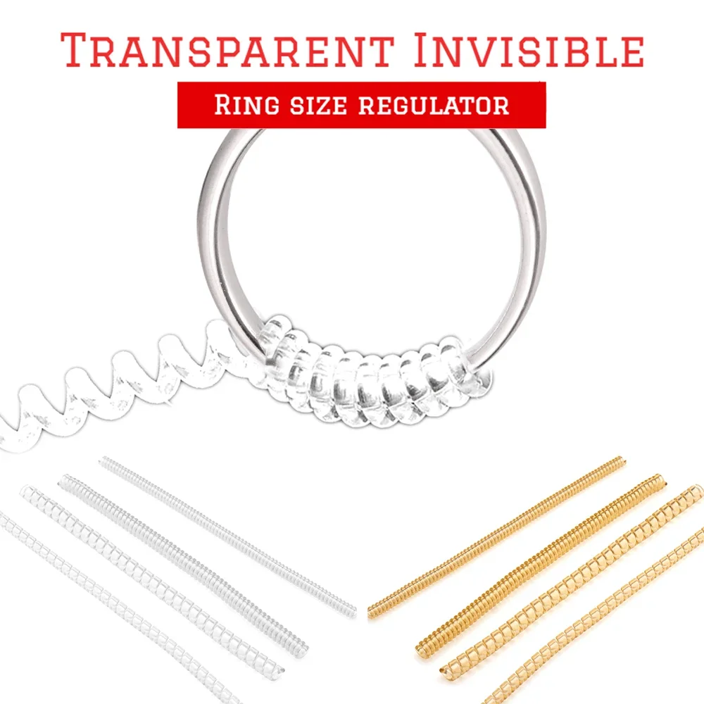 10cm Transparent Gold Color TPU Size Adjuster For Ring Making Loose Ring Resizer DIY Jewelry Accessories Tools and Equipment