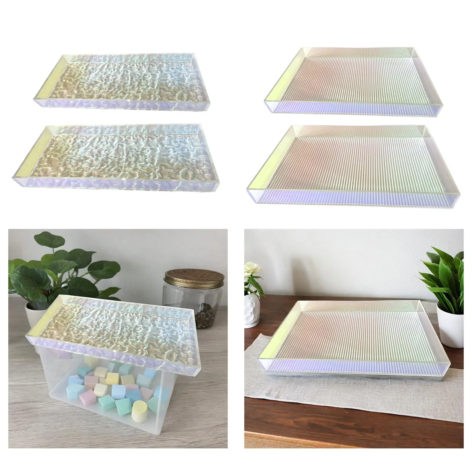 Colorful Acrylic Tray Home End Tray Multifunction Ornate Serving Tray for Study Room Countertop Dining Room Home Decor