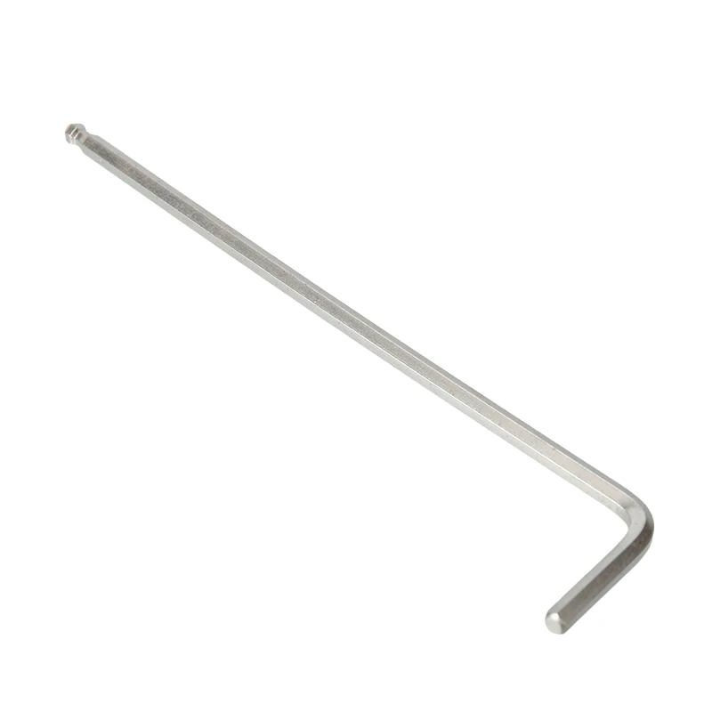 Vernickelter verlängerter Sechskantschlüssel mit Kugelkopf, runder Kopf, Kugelkopf, Sechskant-Innensechskantschlüssel mit Löffelkante