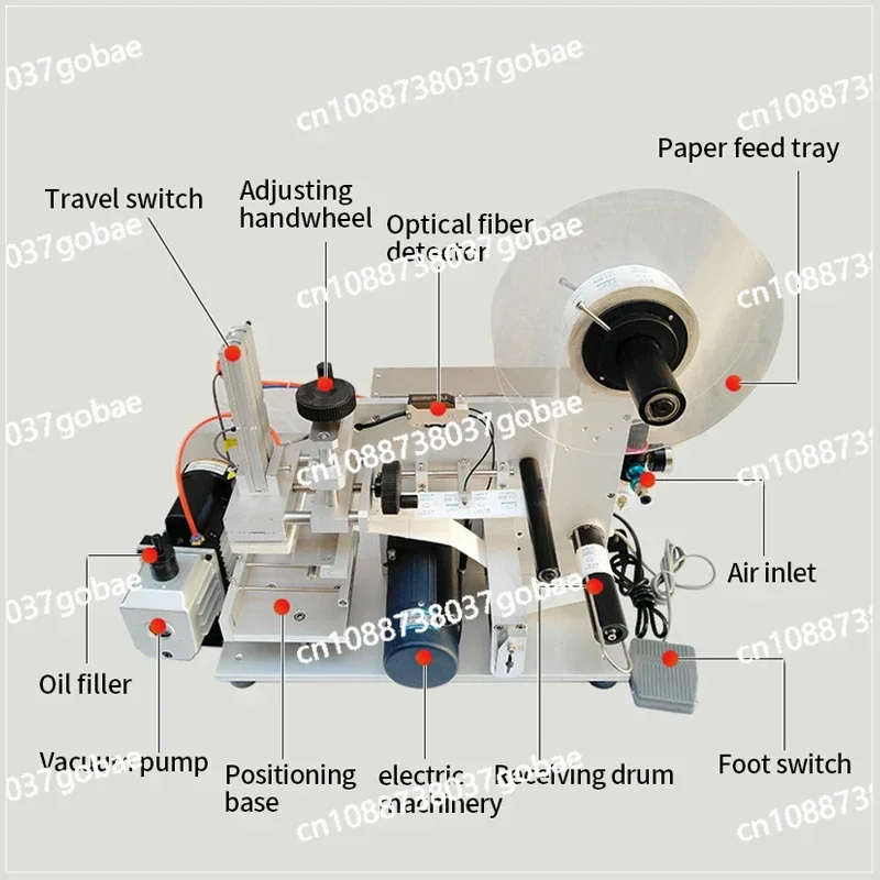 Semi Automatic Flat Surface Labeling Machine LT-60 Pneumatic Label Dropper Equipment Bottle Juice Glass Sticker 220V 110V