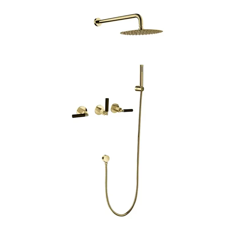Wall Mounted Bathroom Shower and Faucet Set Hot and Cold Water Induction Faucet Single Handle Brass Shower Without Slide Bar