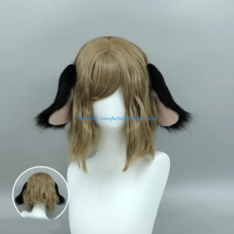 

E56A Halloween Christmas Cosplay Plush Headband Dog Ear Hair Band for Girl Women