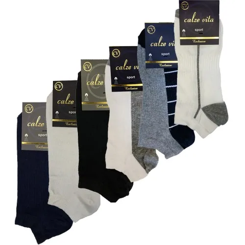 Calze Vita 6 양말, 더블 솔리드 컬러 스트라이프 숏