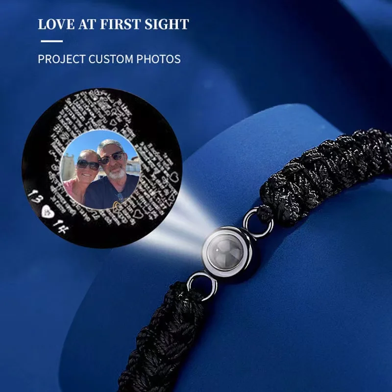 DHQH Customized Photo Projection Bracelet Hand Woven Personalized Photo Projection Bracelet Memory Photo Bracelet Gift for Her - view 3