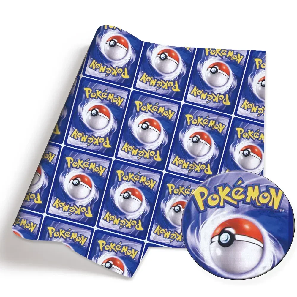 Pokemon Cartoon Fabric140*50cm Handmade Sewing Patchwork Quilting Baby Dress Home Sheet Printed Fabric Fabric Sewing Kids