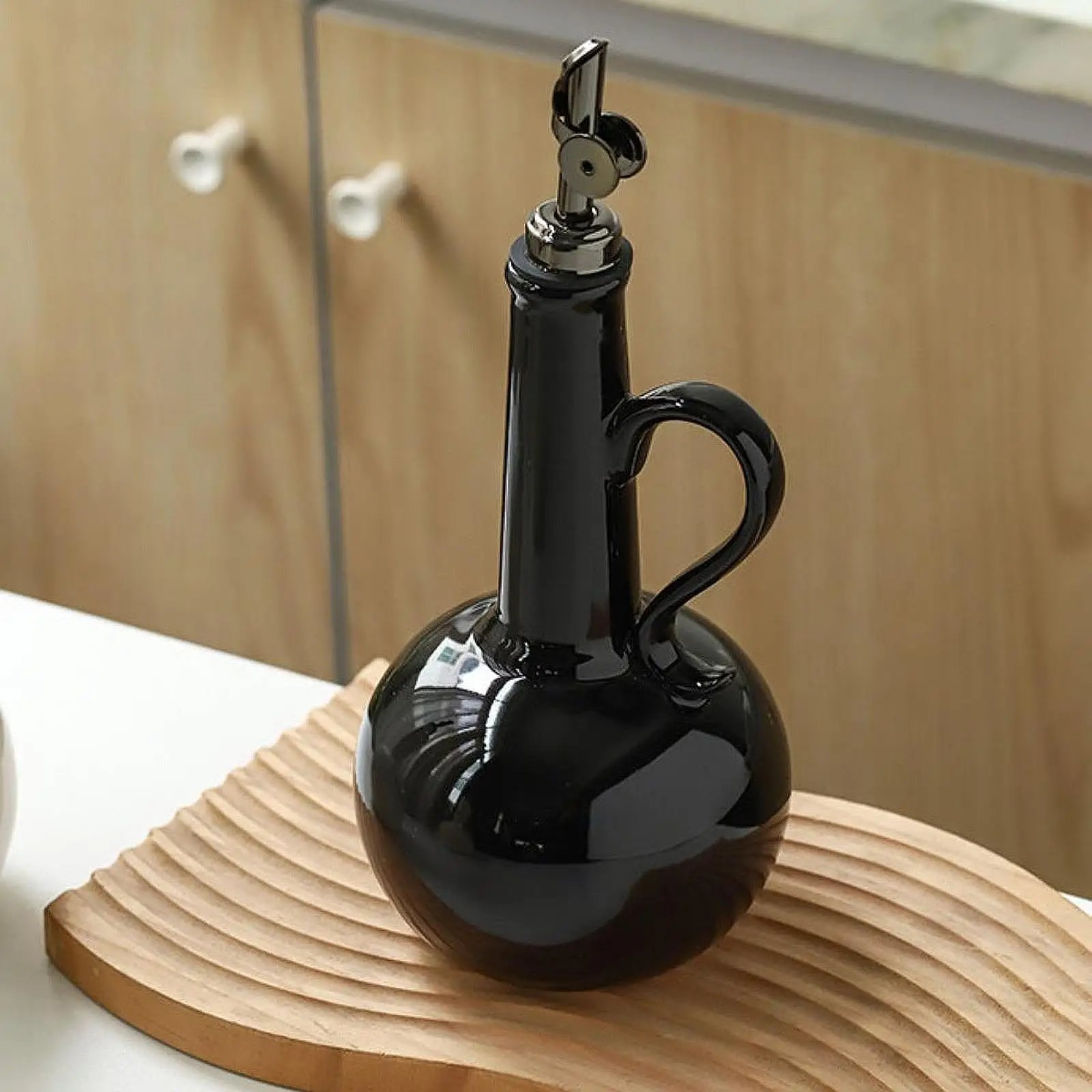 Ceramic Olive Oil Dispenser Bottle Soy Sauce Dispenser Jar Olive Oil Container for Kitchen view 5