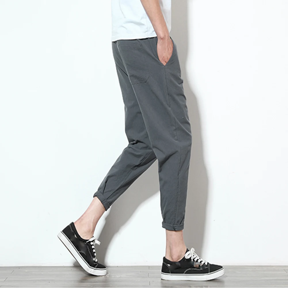 القطن الكتان السراويل التاسعة للرجال ، عارضة السراويل الرياضية الرباط ، بيع التخليص ، الجملة ، انخفاض الشحن