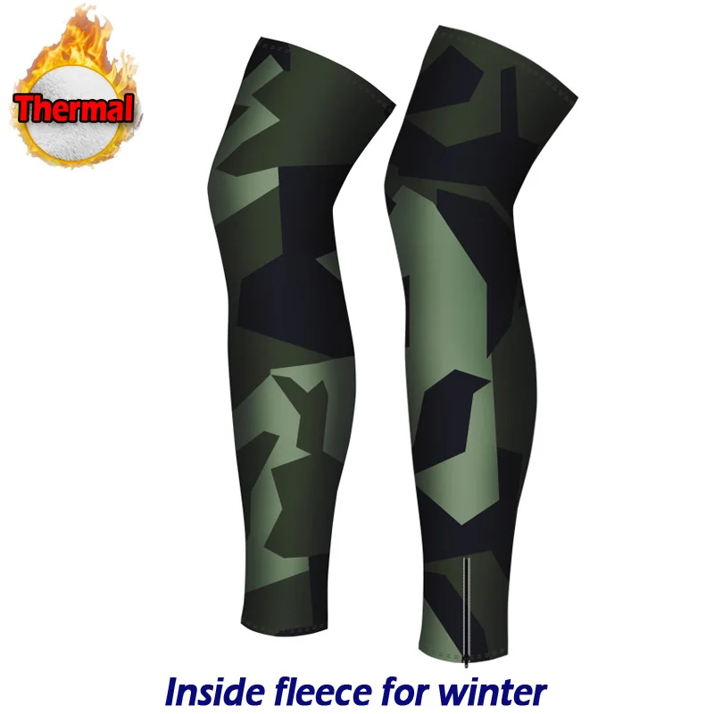 Thermal Fleece Cycling Leg Warmers, MTB Riding Knee Pad, Mountain Road Bike Sport Protective Gear, Silicone Antiskid, For Winter