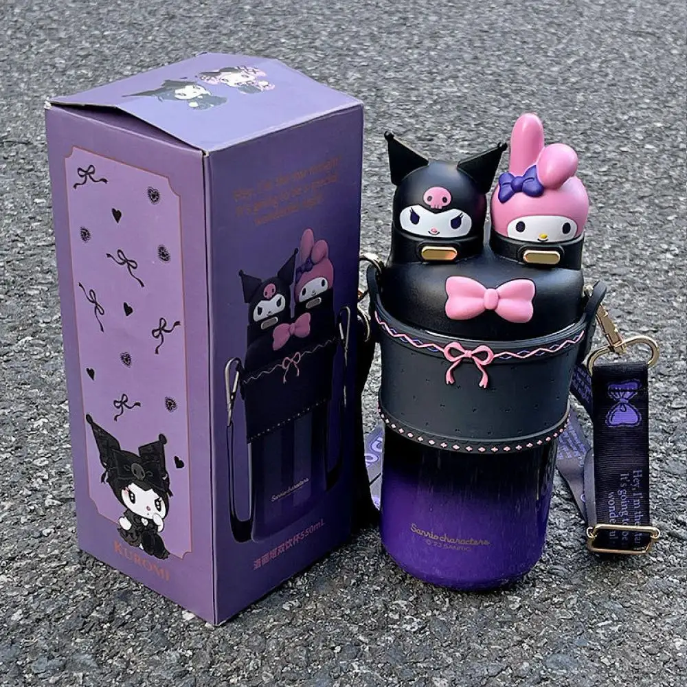 Cute Sanrio kawaii kuromi thermos cup 316 stainless steel material Summer cold drinks Insulation in winter student girl gift