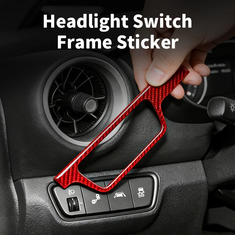 For KIA K3 Forte (2018-2023) Real Carbon Fiber Fog Light Switch Panel Trim Sticker Anti Scratch Car Interior Tuning Accessories