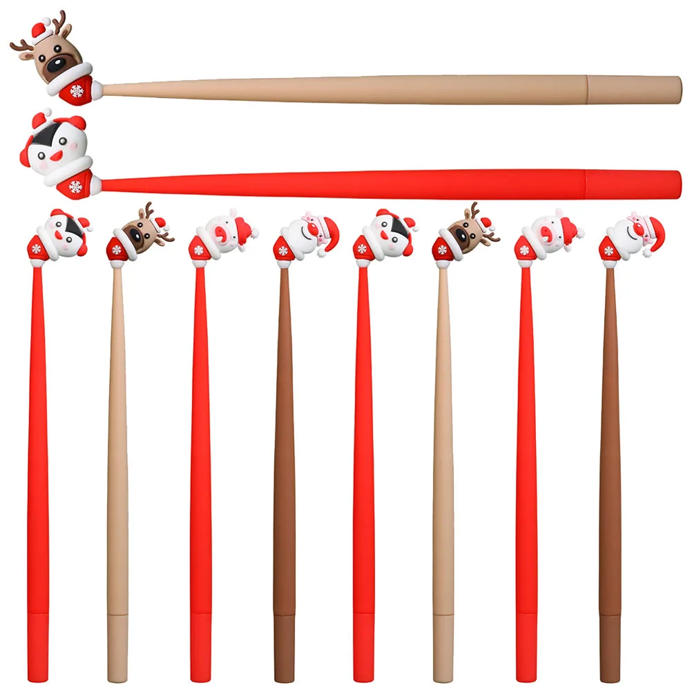 

10pcs Cute Cartoon Christmas 0 5mm Black Retractable Writing Accessories for School Office Home Students Girls