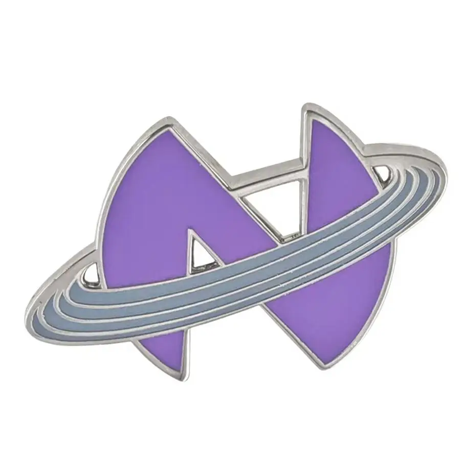 Anime Hyperdimension Neptunia Enamel Pins Planeptune Country Logo Brooches Purple Heart Neptune Emblem Lapel Badges Otaku Fans G