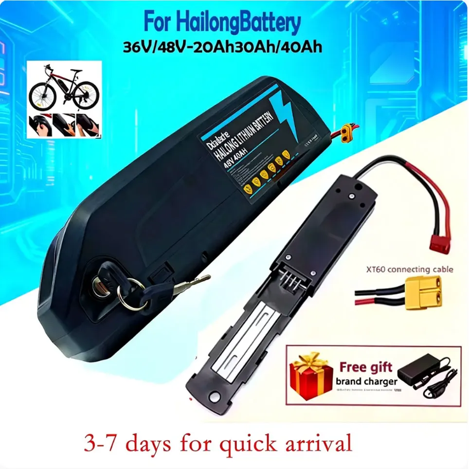 Image of ⌛️ Hochleistungs-Hailong E-Bike-Akku 36V 48V 20Ah-30Ah-40Ah Lithium-Pack für 500W-1500W Motor Schnelles Aufladen Große Reichweite