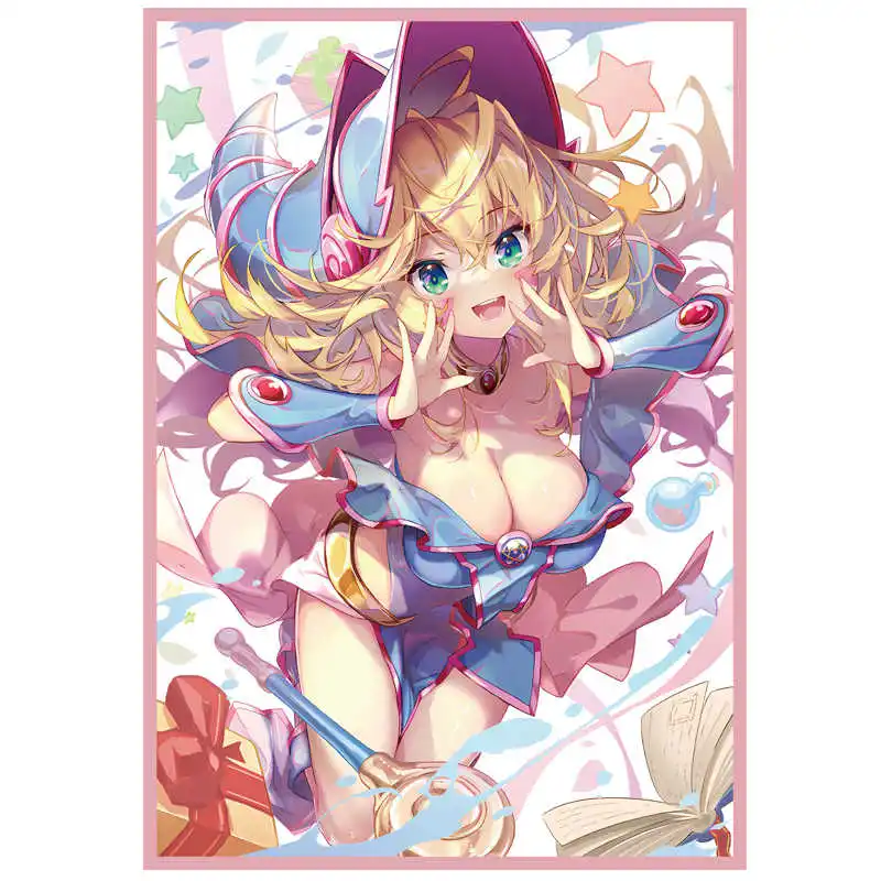 60Pcs/set 63X90Mm Diy Yu-Gi-Oh! Dark Magician Girl Card Sleeves Color Flash Ygo Card Protective Cover Anime Cards Gift Toys