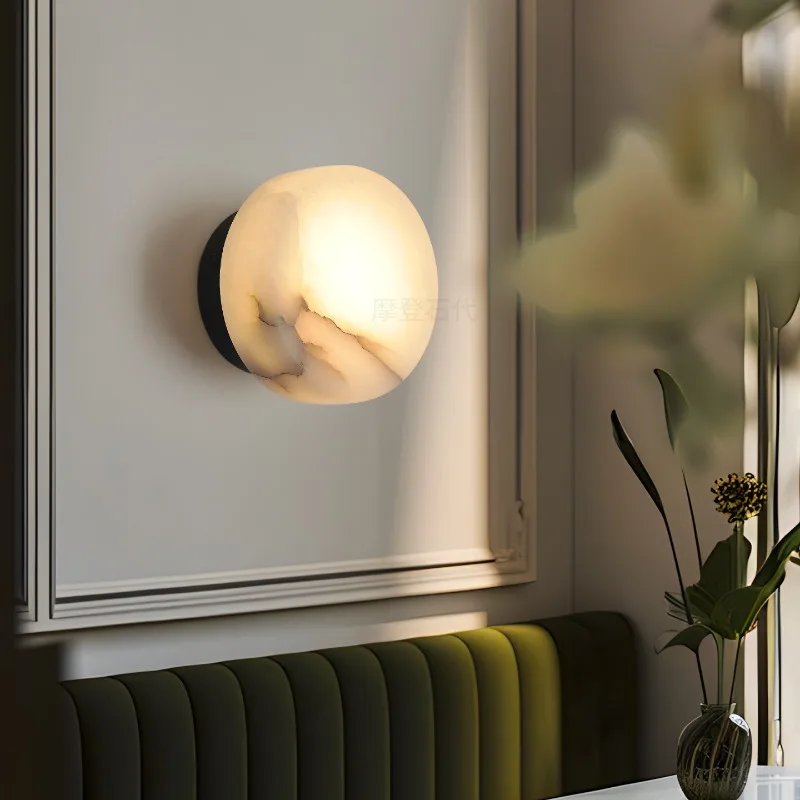 

Modern Natural Marble Wall Lamp French Style Decorative Wall Sconce for Living Room BedroomEntryway HallwayAtmospheric wall lam