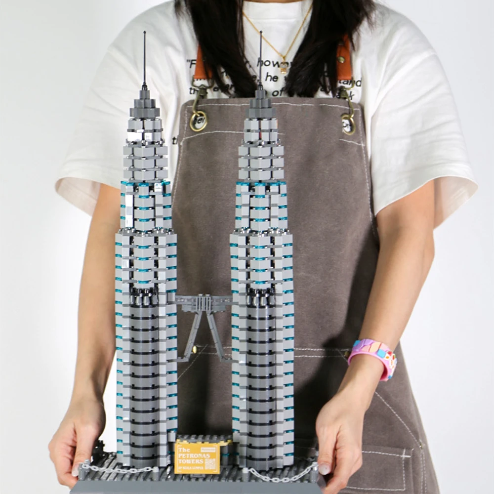 

Modern Famous Architecture Malaysia Kuala Lumpur City Centre Skyscraper Building Block Petronas Twin Tower Brick Toys For Gifts