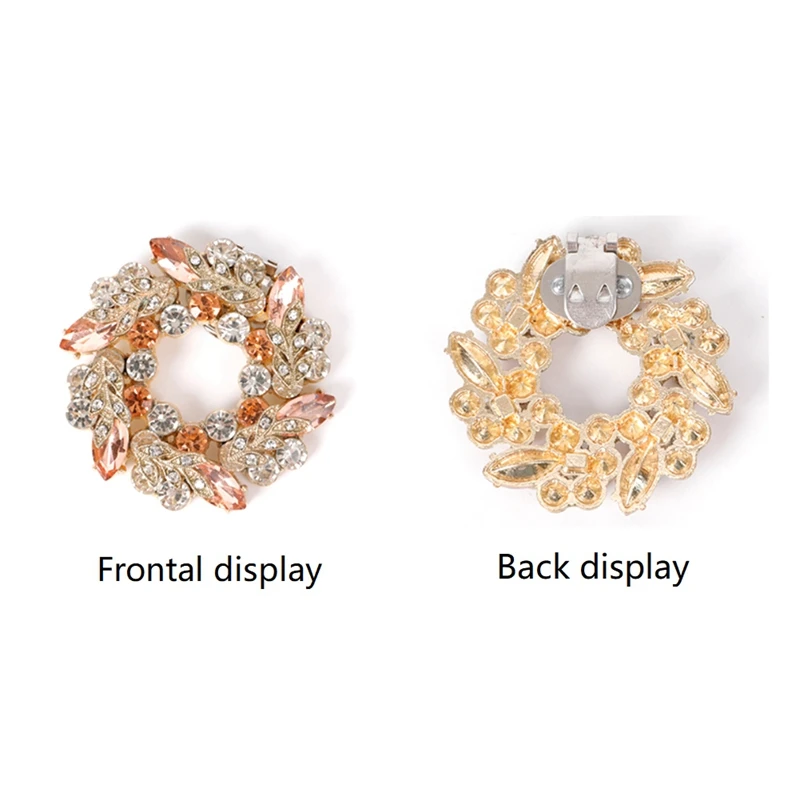 2 Pcs Wedding Women Bride High Heel Shoe Decorations Charm Buckle Clamp Shiny Rhinestone Decorative Clips