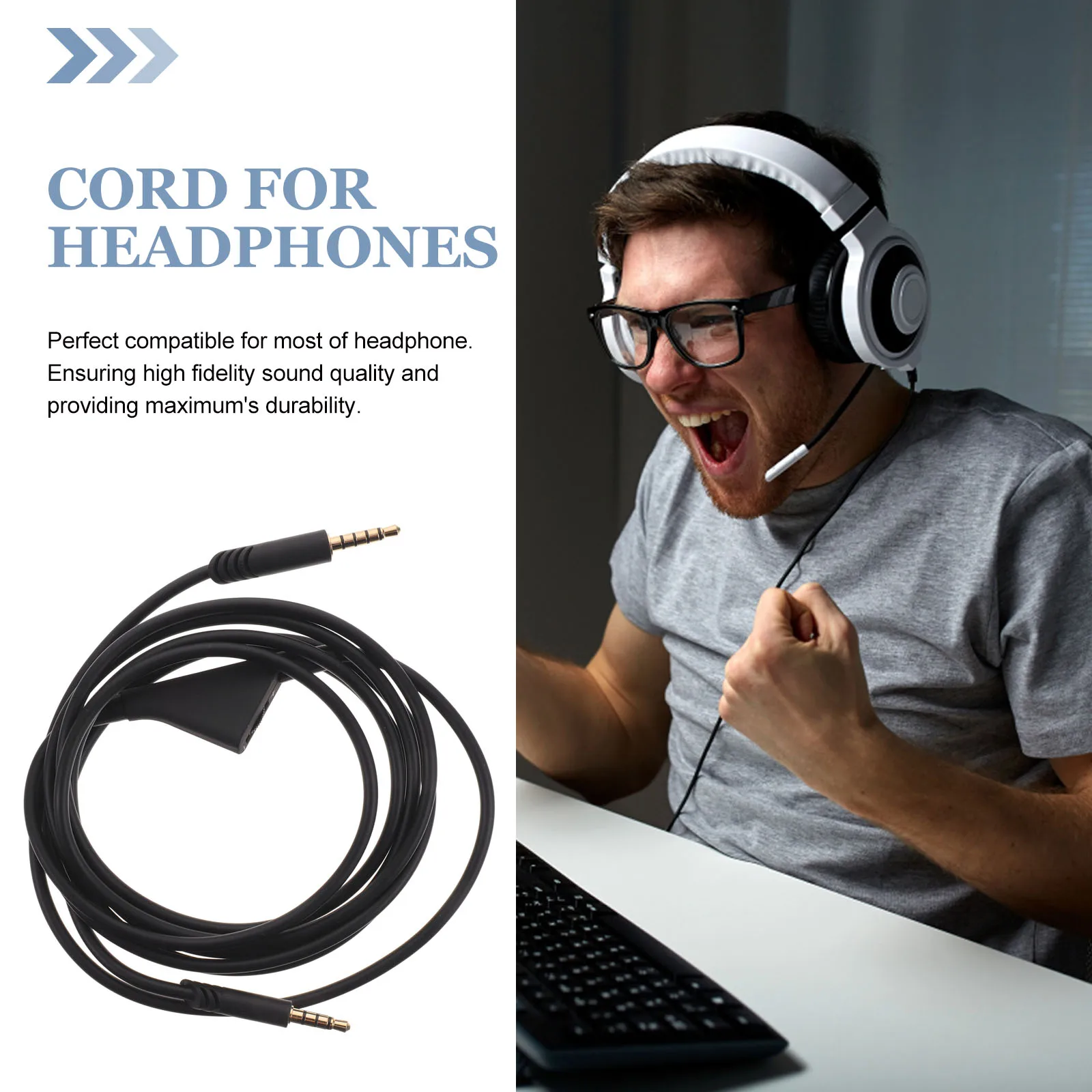 

Premium Replacement Microphone Headphone Audio Cable For A40 Long Durable Universal Copper Wire Noise Reduction