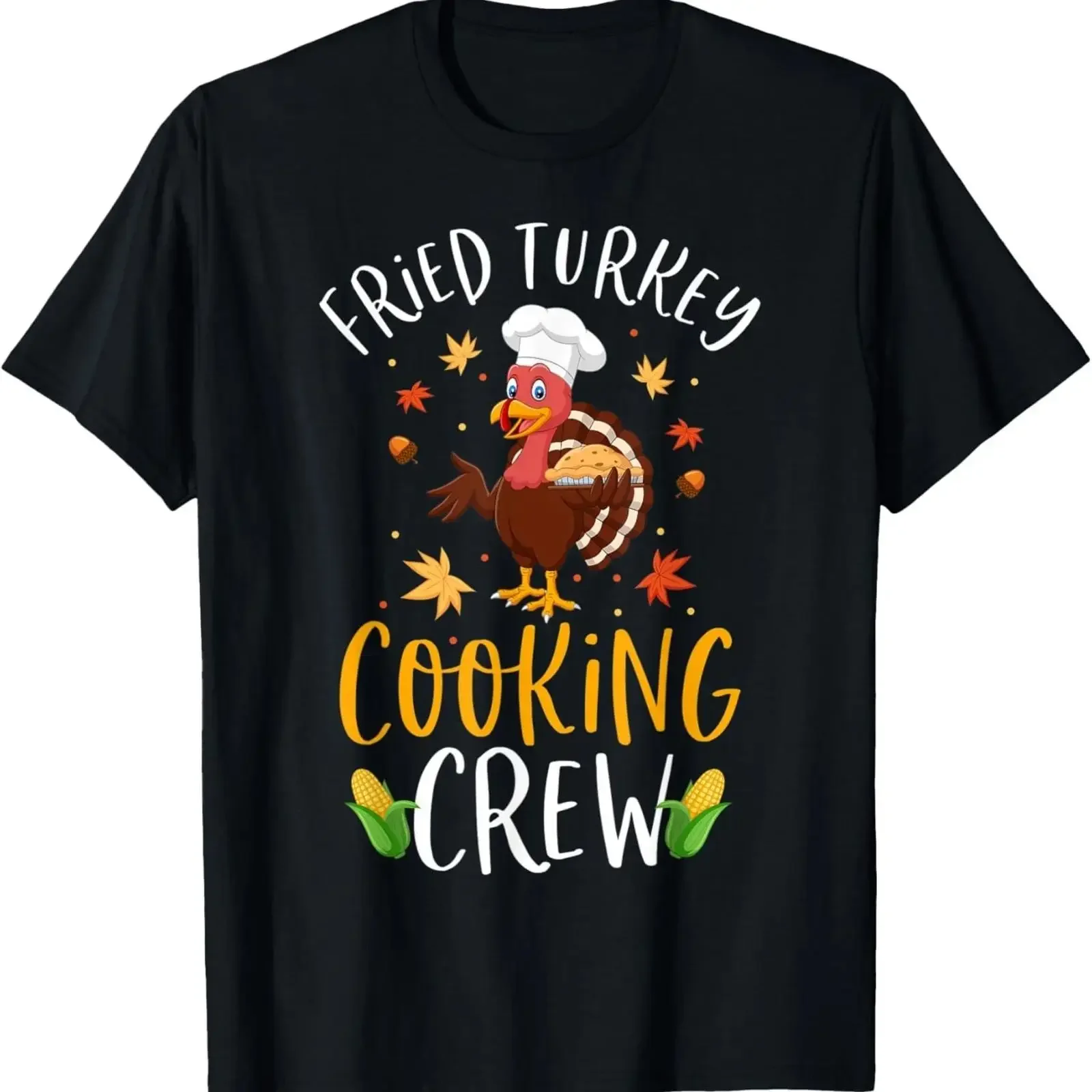 Funny T Shirt Thanksgiving Cooking Team Roast Turkey Crew  vintage Washed graphic Casual streetwear fashion homme Stretched