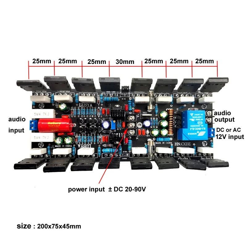 Upgraded Version Original Toshiba 800W Toshiba Tube 2SC5200 + 2SA1943 HiFi Power Amplifier Board With Speaker Protect Relay
