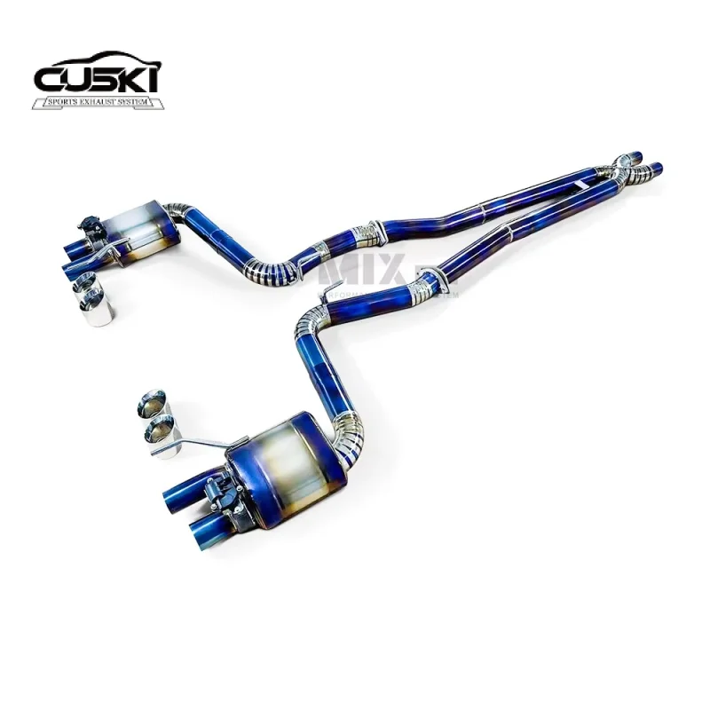 Customizable exhaust pipe Titanium Alloy Valve Performance Exhaust Catback for Ford Mustang GT 5.0 Plug and Play  Direct