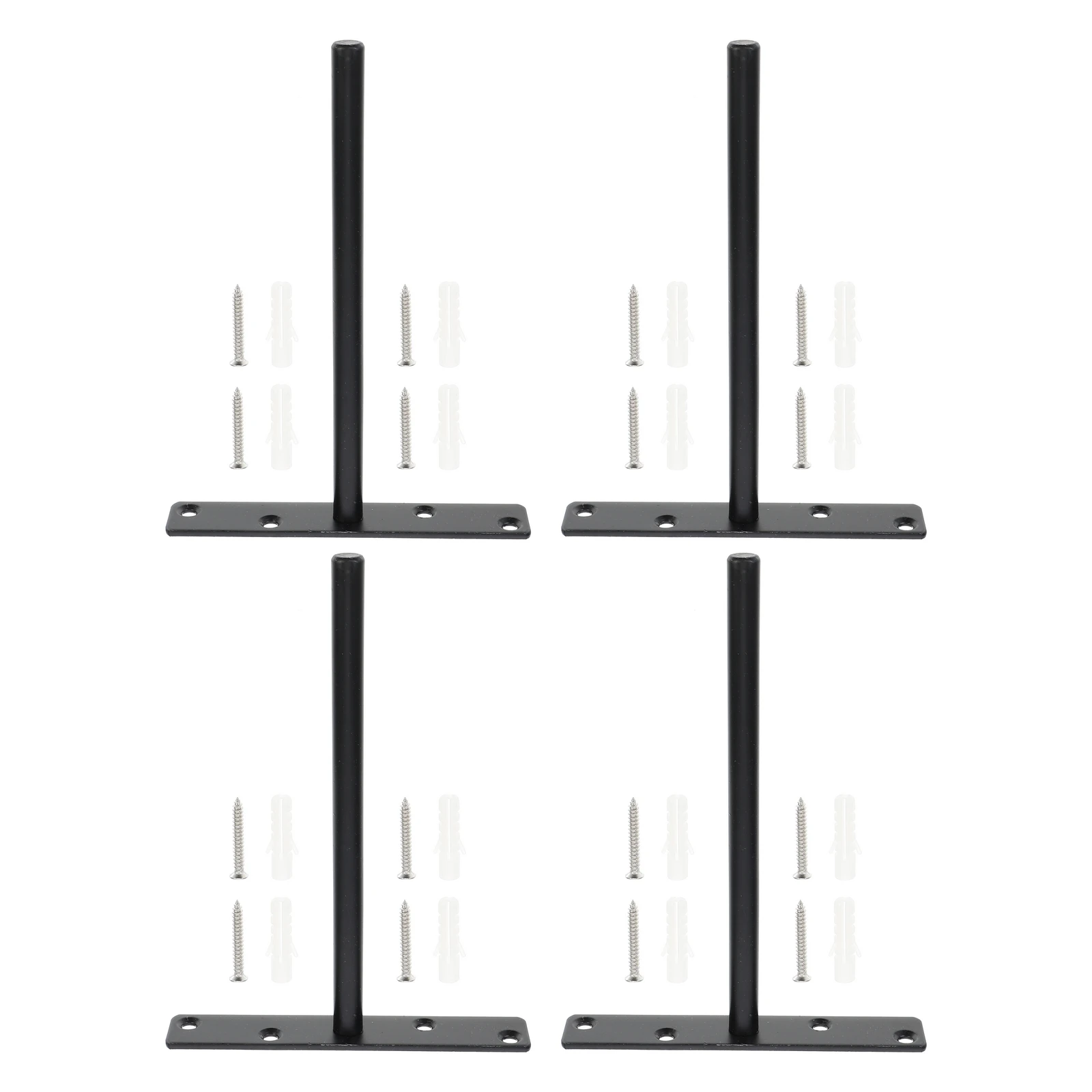 

4 set 4 Sets Invisible Shelf Brackets Heavy Duty Wall Mounted Support T Shape Hidden Iron Fixing Sturdy Laminate Storage Rack
