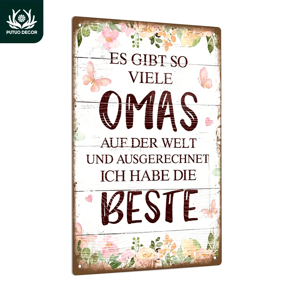 1pc German Vintage Metal Iron Sign, Es Ability So Ability Omas, Wall Art Decor for Home Farmhouse Living Room
