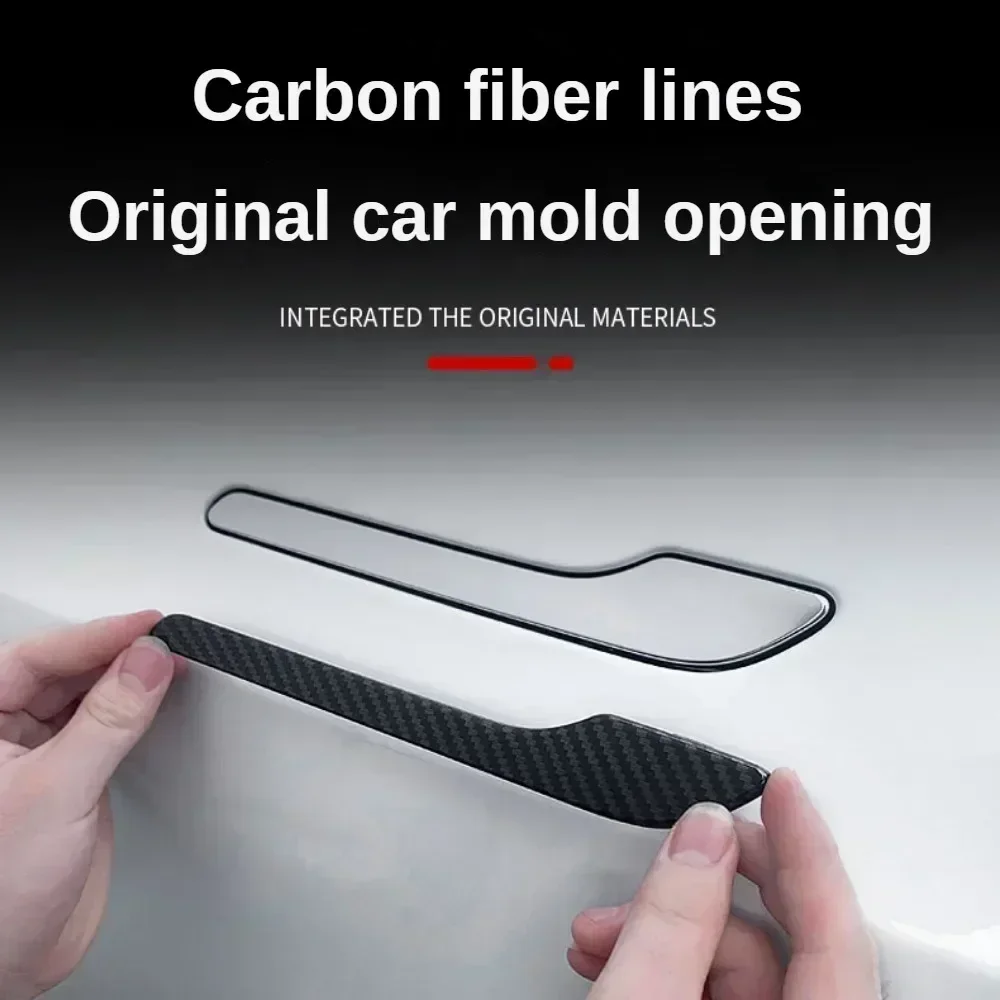 Door Handle Sticker for Tesla Model 3/Y Highland Model Y Juniper 2025 Carbon Fiber Door Protector Wrap Cover Paste Accessories