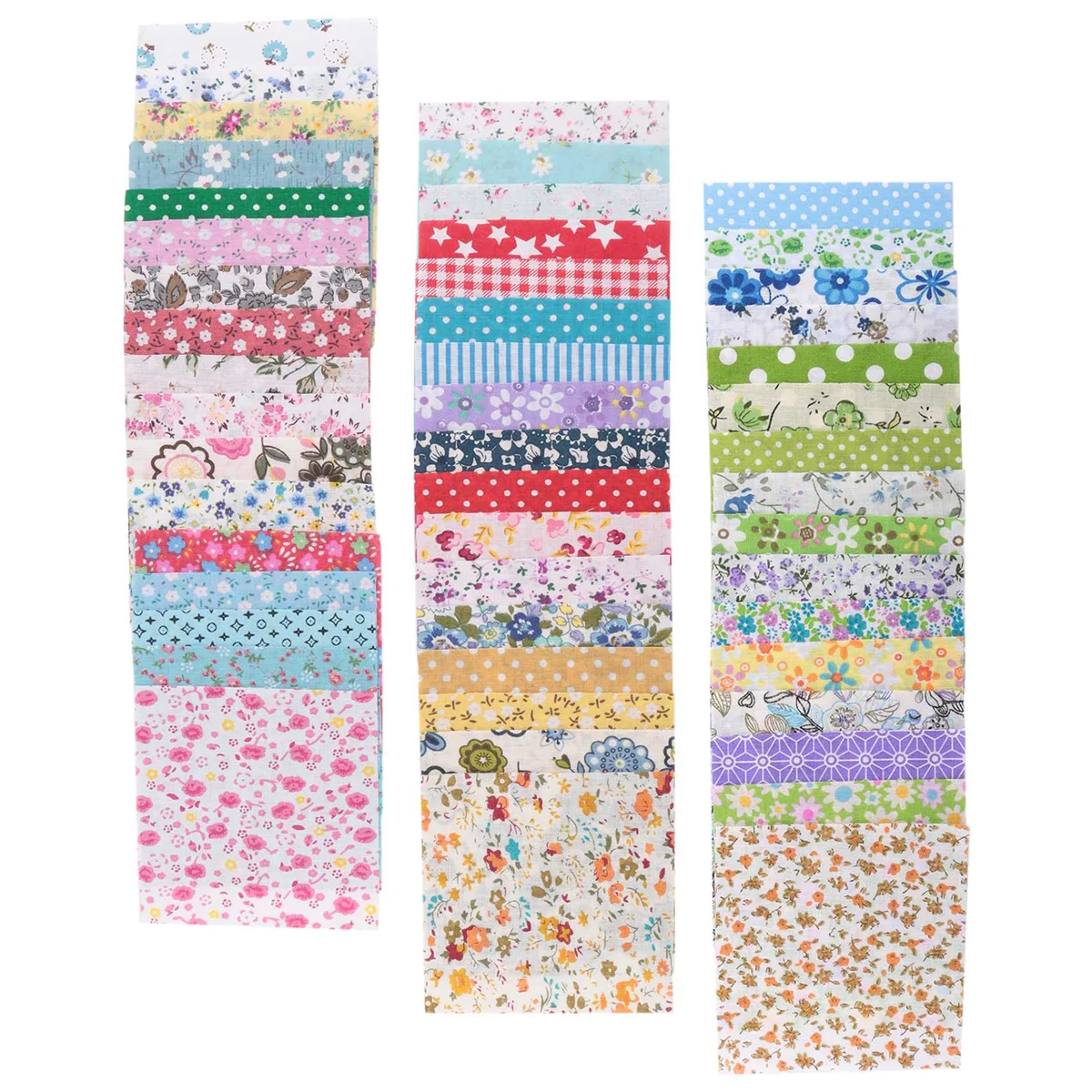 Fabric Patchwork Craft Cotton Material Batiks Mixed Squares Bundle, 10 x 10cm, 50-Pack image 3
