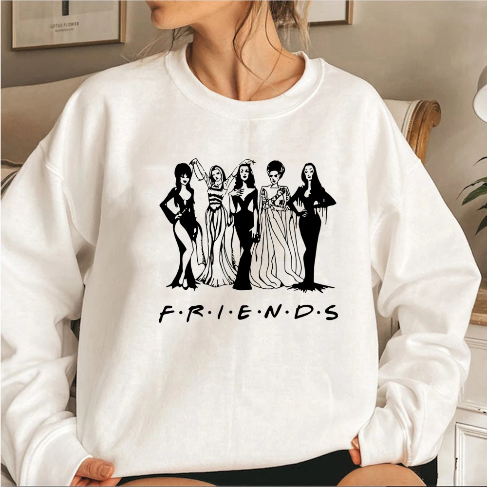 Halloween Friends Squad Goals Sweatshirt Horror Squad Queens Gift Women Graphic Hoodies Halloween Sweatshirts Casual Pullovers