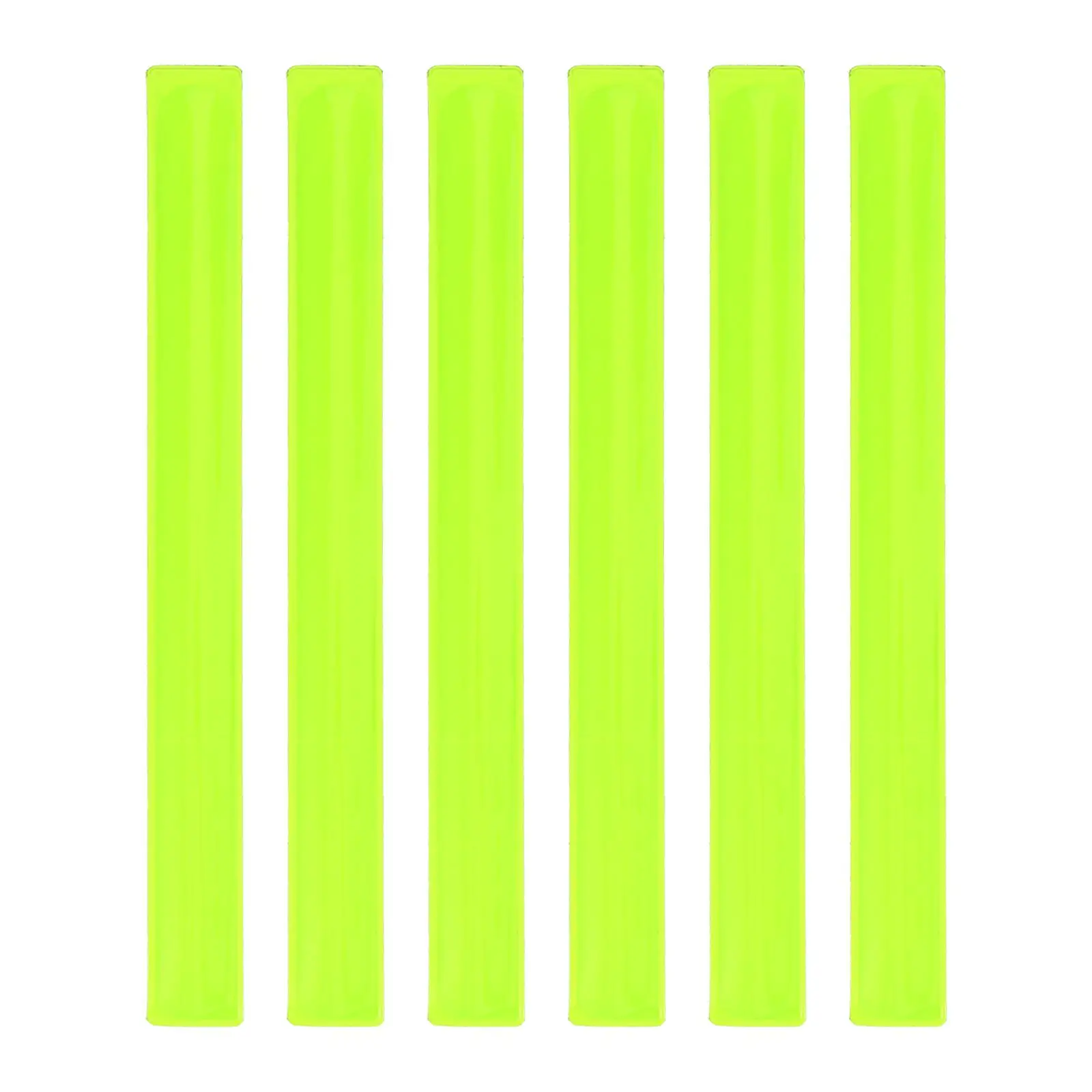 

6 Pcs Reflective Snap Bands High Visibility Safety Wristbands Pvc Bike Gear Green Random Back Suitable Adults Children Outdoor
