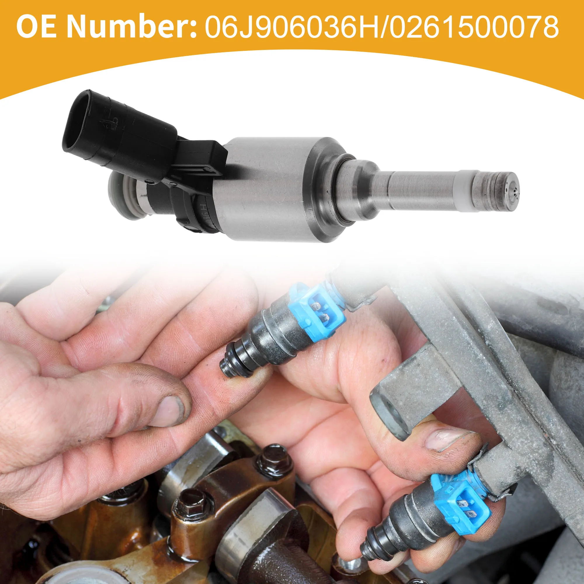 UXCELL 1 ชิ้น หมายเลข 06J906036H/0261500078 หัวฉีดน้ำมันเชื้อเพลิงสำหรับรถยนต์ออดี้ A4 ปี 09-15 หัวฉีดน้ำมันเครื่องยนต์