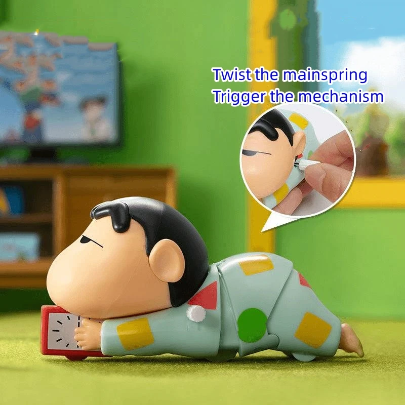 Crayon Shin-Chan Mobile Crawling Shake Head Toy Twist The Mainspring Doll Cartoon Ornament Cute Holiday Gifts for Boys and Girls