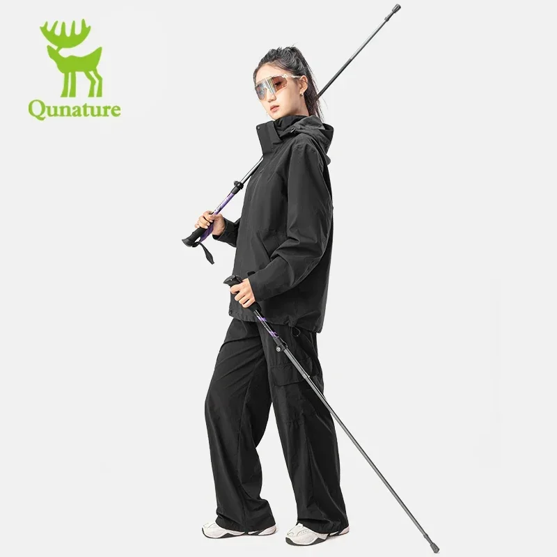 Qunature Trekking Poles 7075 Aluminum alloy Collapsible Telescopic Sticks Lightweight Adult Walking Hiking Ultralight Stick