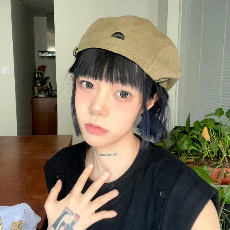 Harajuku Girl Reverse Berets Japanese Retro Forward Caps for Men Summer British Casual Tooling Style Newsboy Hats for Women