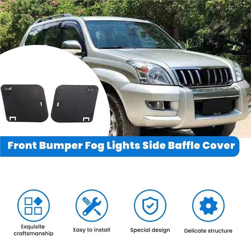 For Toyota Land Cruiser Prado LC120 FJ120 2003-2009 Front Bumper Fog Lights Side Baffle Cover