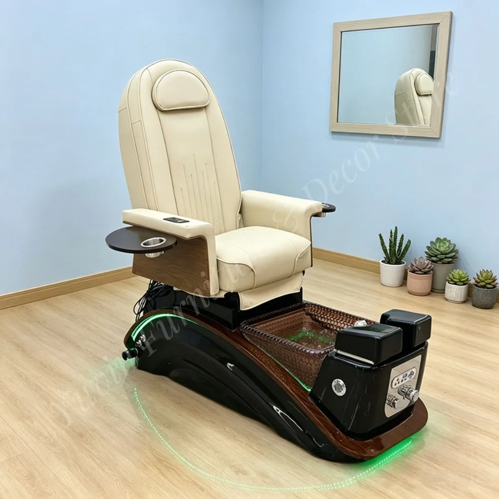 Luxury Electric Pedicure Chair with LED Light and Massage Function for Nail Salon & Spa