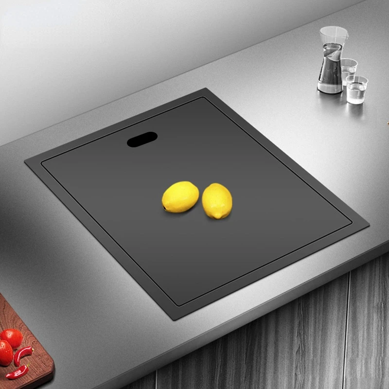 Black Nanometer 304 Stainless Steel Sink Hidden Kitchen Single Small Size Sink