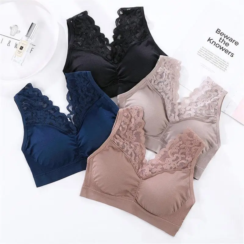 Women Sports Bra Plus Size Women Bra Push Up Sexy Lace Underwear Sleep Yoga Sports Bra Vest With Pad Underwear Gym Top Bras