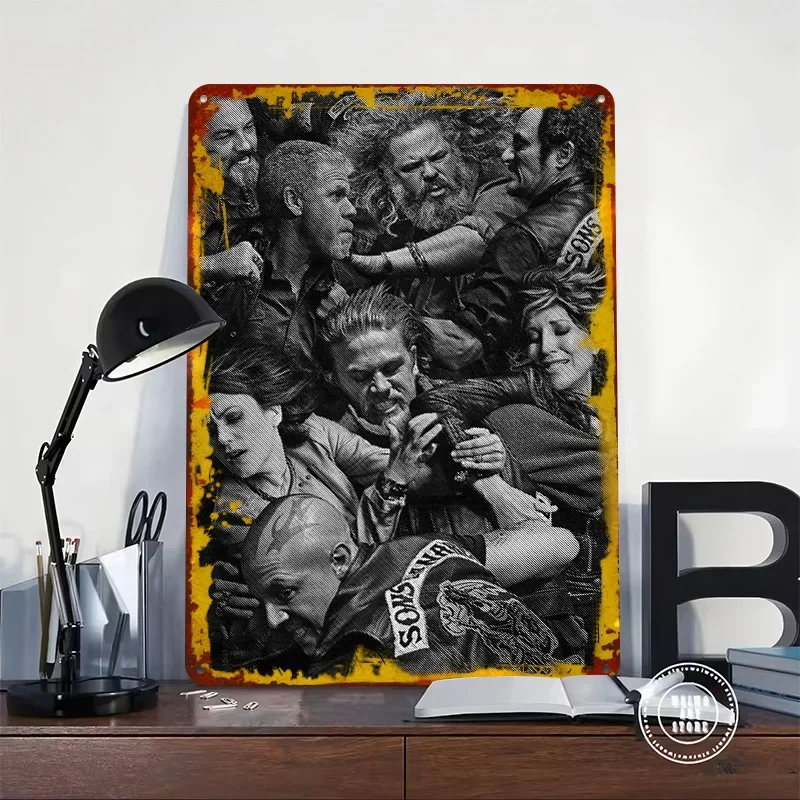 Sons of Anarchy Tin Plaque Poster Customized Wall Art Retro Vintage Metal Signs for Man Cave Apartment Decoration Room Wand Deko