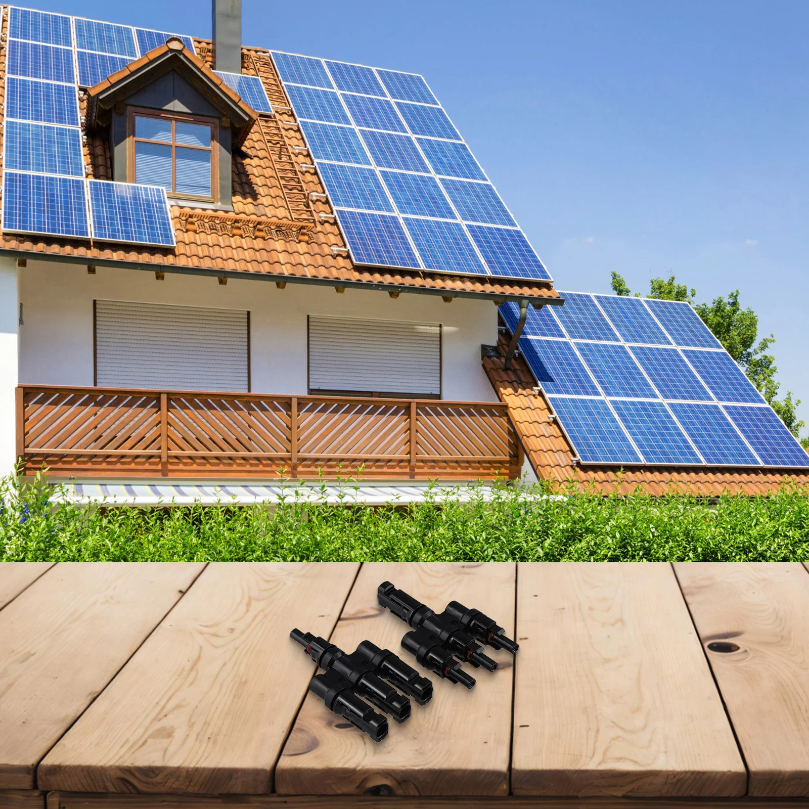 

Солнечный разъем Т-типа, 4-контактный адаптер, водонепроницаемый разветвитель от 1 до 3, для системы солнечных панелей с луженым медным сердечником