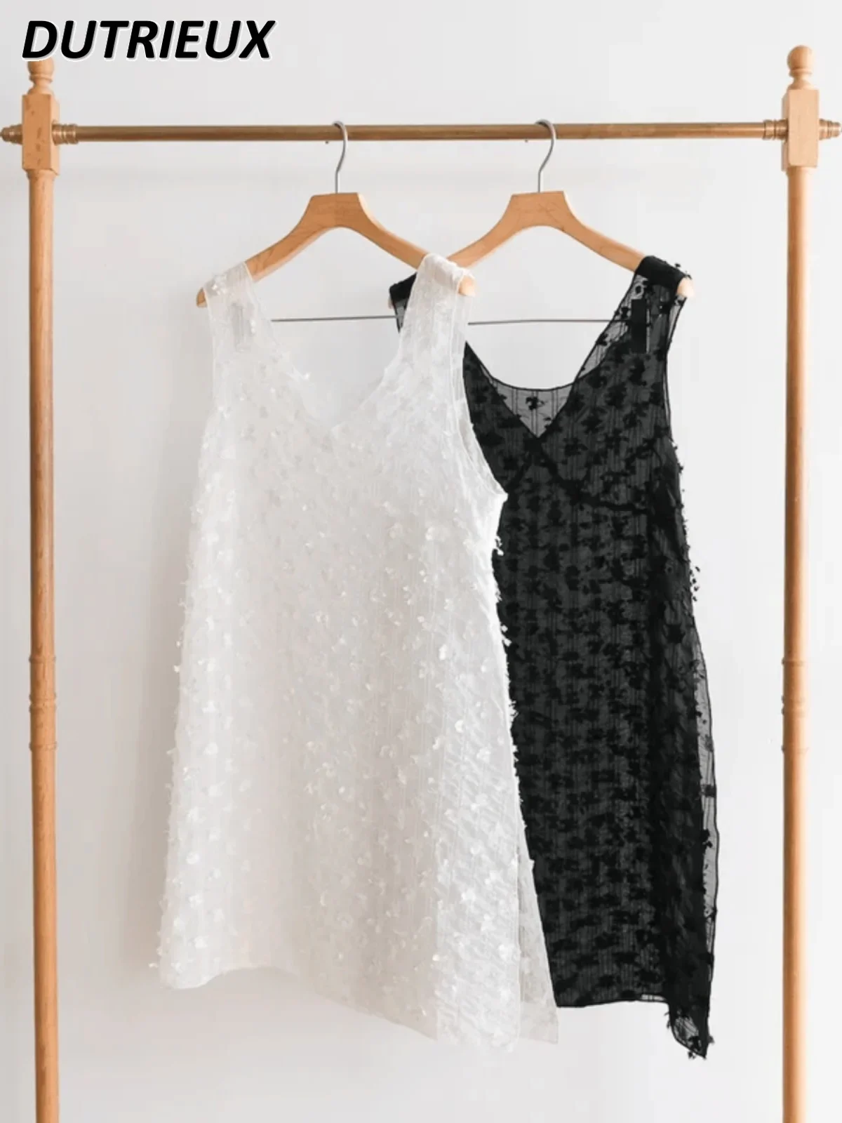 

Japanese Style Tank Top for Lady Summer Autumn Women's New Thin Embroidery Casual Solod Color Long Sleeveless Outerwear Vest