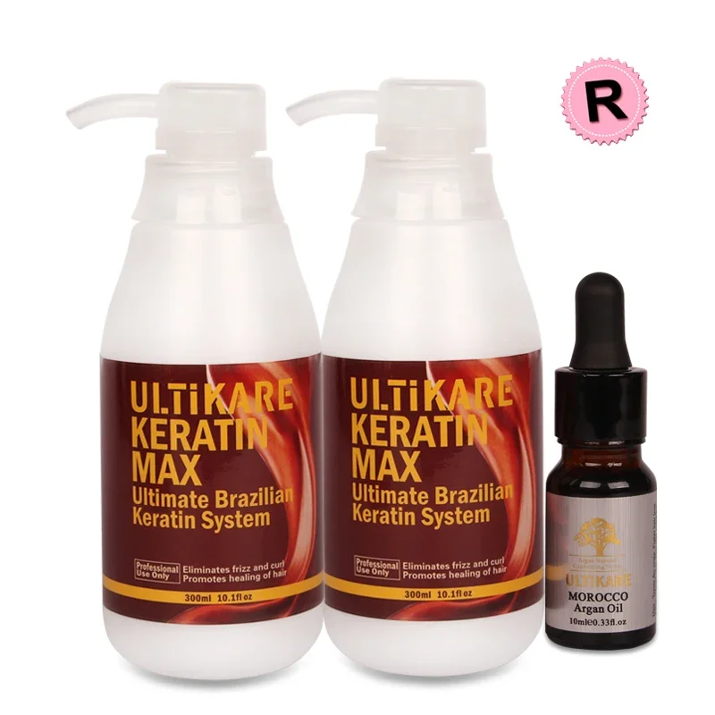 2 Stuks 300 Ml 12% Formaline Braziliaanse Chocolade Keratine Behandeling Voor Sterk Haar Met Gratis 10 Ml Arganolie voor Conditioner